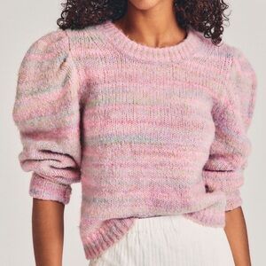 LoveShackFancy Pink Crew Neck Sweater